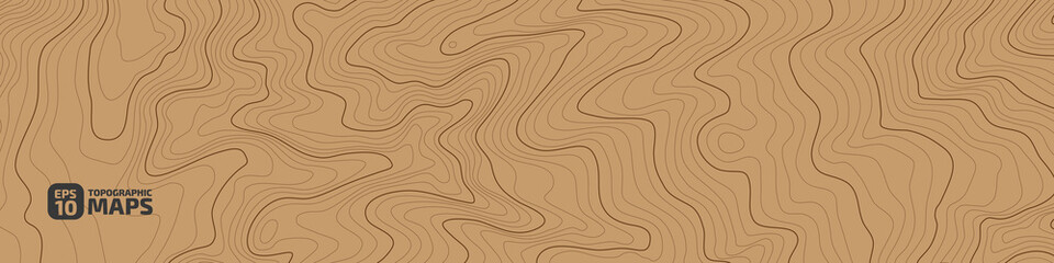 Stylized height CG topographic contour map in contours. Abstract background. Digital copy earth space. Concept of a conditional geography scheme, terrain path. Dark Brown on beige. Vector illustration