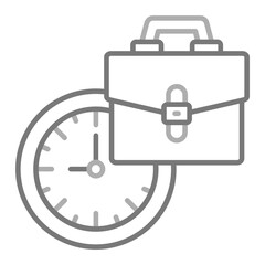 Working Hours Greyscale Line Icon