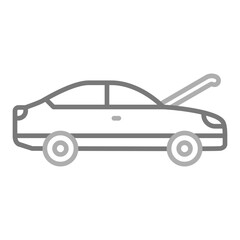 Hood Open Greyscale Line Icon