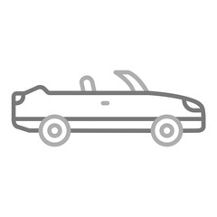 Convertible Car Greyscale Line Icon