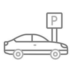 Parking Greyscale Line Icon
