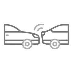 Collision Greyscale Line Icon