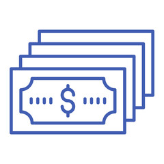 Cash Multicolor Line Icon