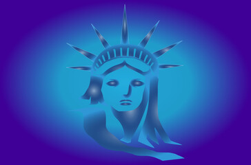 Vector illustration of a statue of liberty	