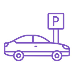 Parking Multicolor Line Icon