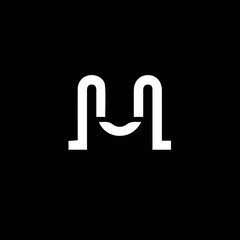 Fototapeta na wymiar MU UM Logo Design, Creative Minimal Letter UM MU Monogram