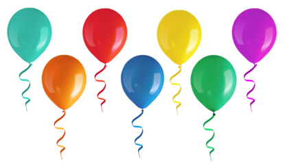 Flying balloons isolated