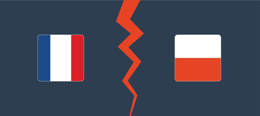France vs Poland with a square border.