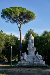 Goethe monument at the Villa Borghese gardens in Rome, Italy