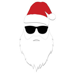 vector illustration of santa claus with sunglasses
