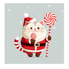 Lollipop candy cat Santa Claus