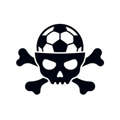 Skull soccer ball - football skeleton head vector