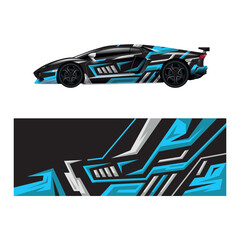 Fototapeta premium Car decal wrap design vector