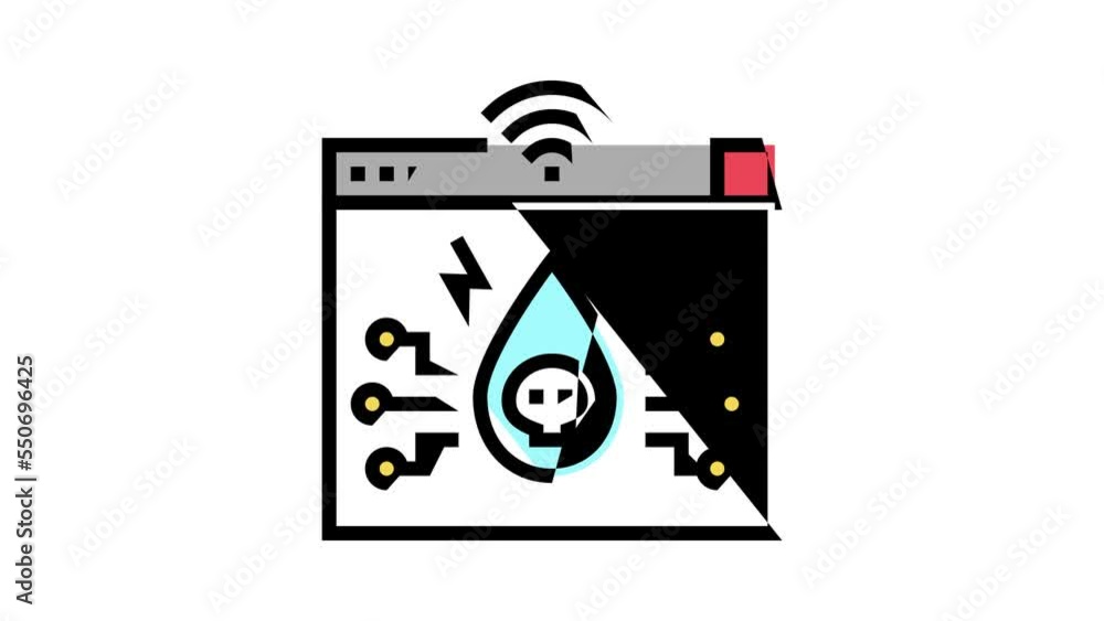 Poster teardrop attack color icon animation
