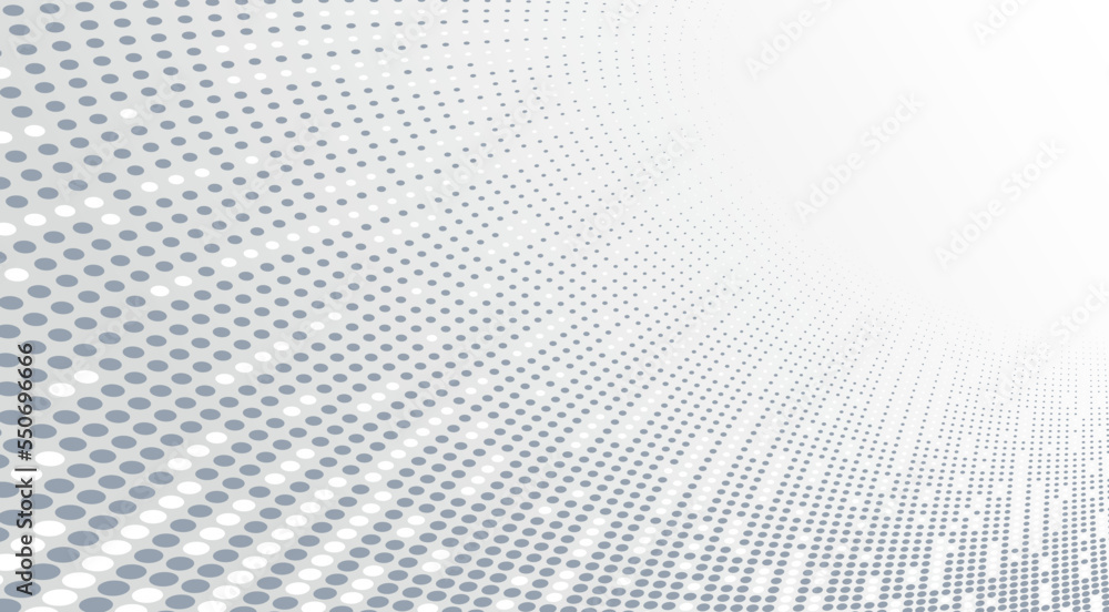 Aufkleber grey dots in 3d perspective vector abstract background, dotted pattern cool design, wave stream of s