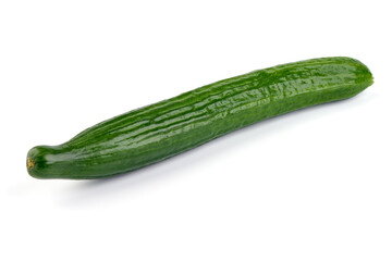 Fresh cucumber, isolated on white background.