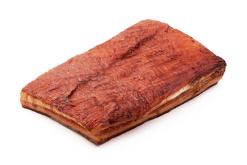 Pork brisket, isolated on white background.