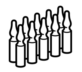 Vaccination theme vector illustration of a ampules isolated over white, epidemic or pandemic coronavirus covid 19 or flu or SARS or any other vaccine, pharmacology concept.