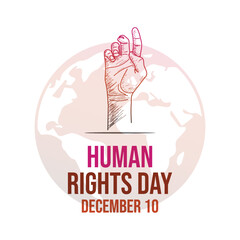 Hand drawn international human rights day background illustration with hands