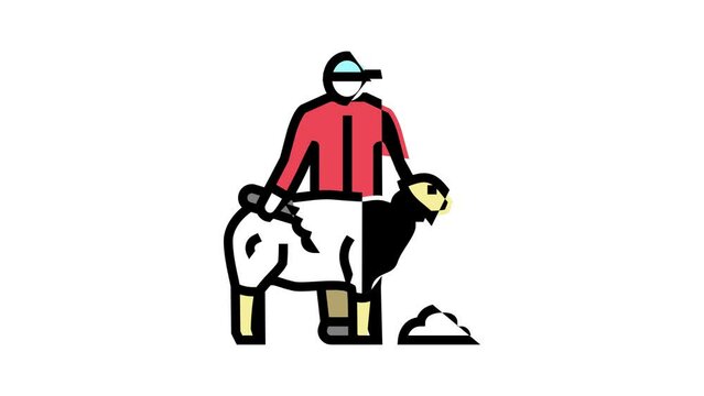 shear sheep color icon animation