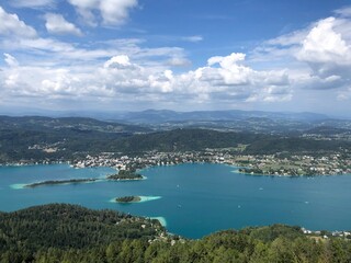 Beautiful view. Austria. Summer landscape lake and mountains.Alps. Carinthia