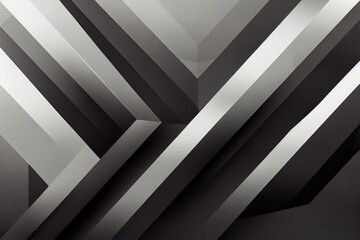 Futuristic modern background with grey and black concrete and metallic wall, texture with geometric striped and polygonal elements