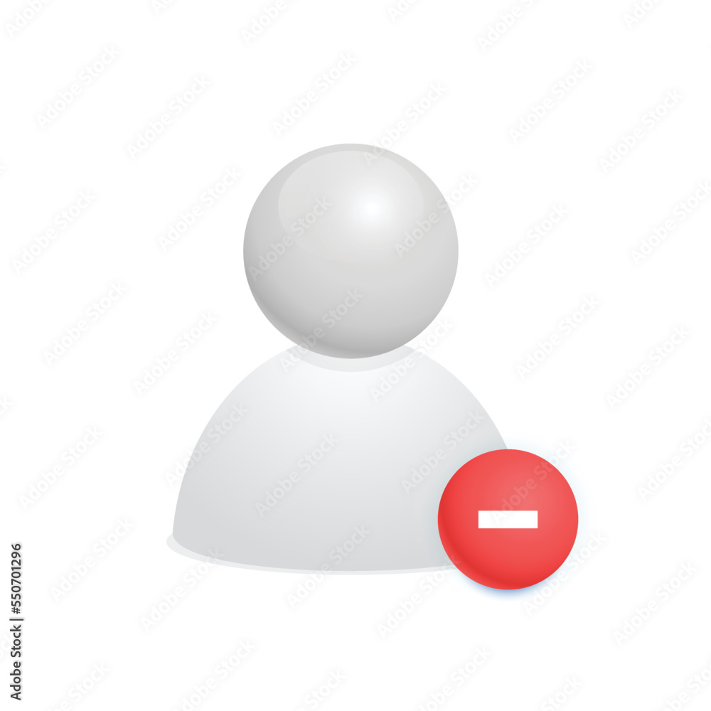 Poster remove user ui design. remove user from the group chat or app. vector illustration.