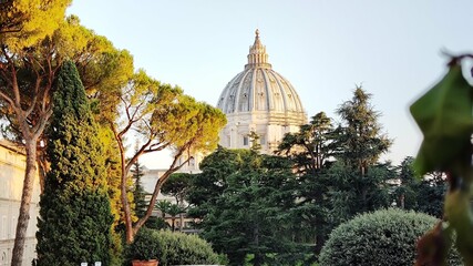 Saint Peter's Dome, taken from the Vatican museum terras, 2020.