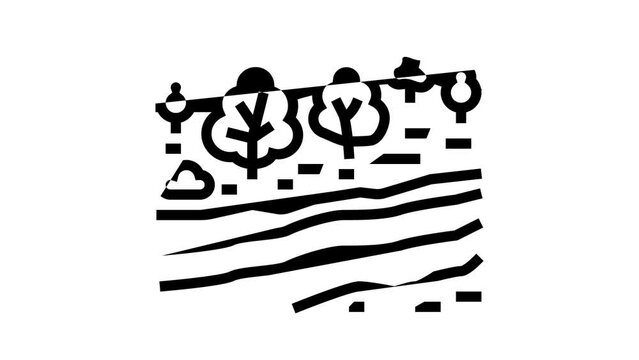 serengeti national park line icon animation
