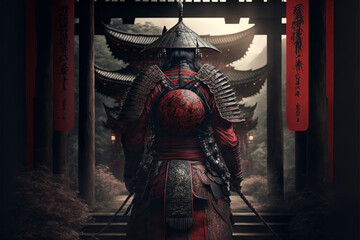 ancient samurai preparing for combat