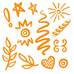 Orange Swirls Swash Logo Ornament Designs