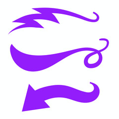 Purple Swirls Swoosh Marks with Vector Hand Drawn Highlighter Accent Line Designs