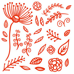 Red Swirls Swash Logo Ornament Designs