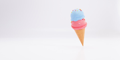 ice cream on a white background 3d render 