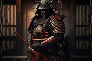 ancient samurai preparing for combat