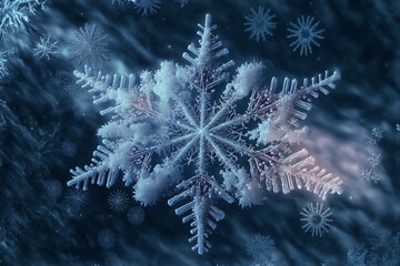 snowflake on the snow