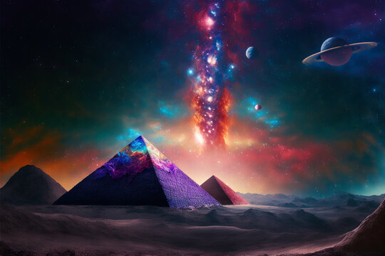 pyramid in the night