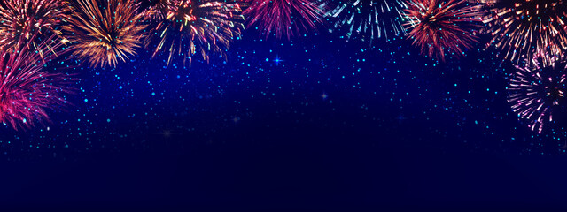 Abstract colored firework background . New Year background.