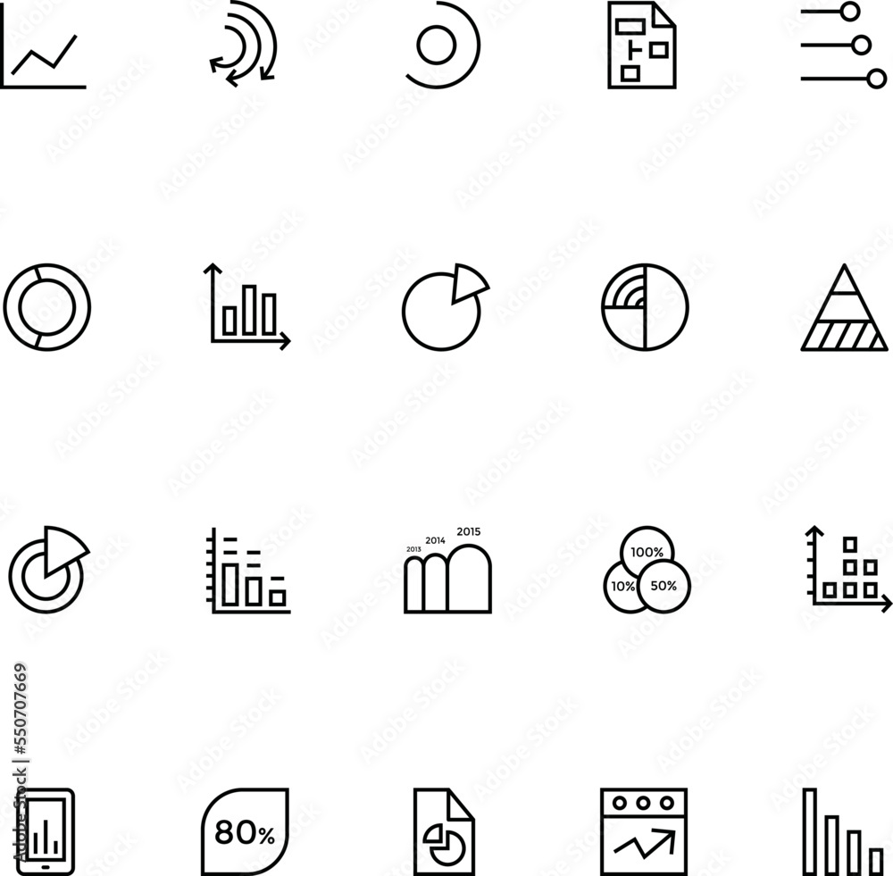 Sticker Infographic Line Vector Icons