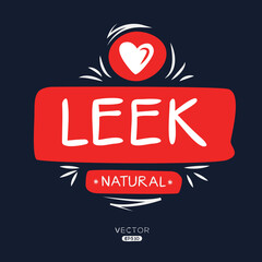 Creative (Leek), Leek label, vector illustration.