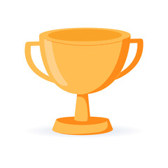 Winner's trophy icon. The golden trophy vector is a symbol of victory in a sports event.