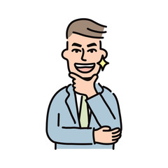 Fototapeta premium ビジネス_人物_男性_スーツ_上半身_ポーズ_イケメン