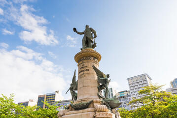 Monument to Admiral Barroso in Paris Square in Rio de Janeiro City