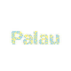 Palau Silhouette Pixelated pattern map illustration