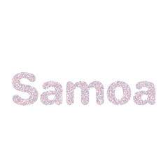 Samoa Silhouette Pixelated pattern map illustration