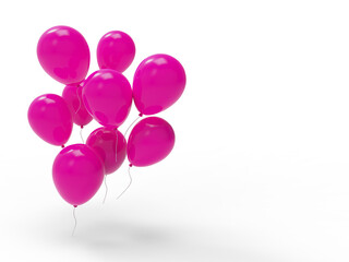 many  pink balloons whit copy white space