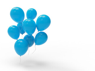 many blue balloons whit blue copy space