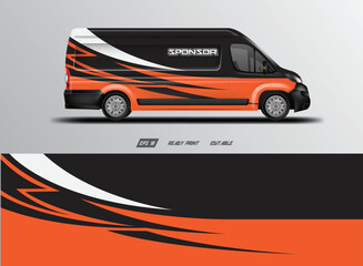 Car wrap design  vector, livery background for van © Alleuy