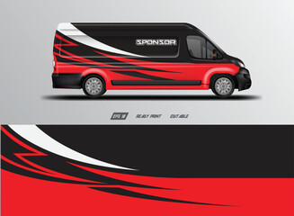 Car wrap design  vector, livery background for van © Alleuy