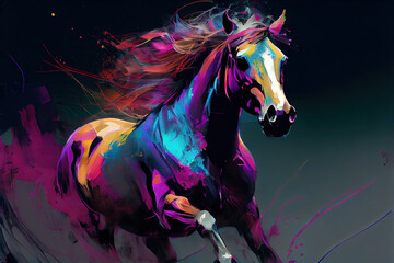 A painting of a horse, Generative AI - obrazy, fototapety, plakaty